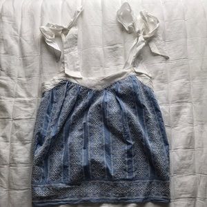 Loft Chambray Embroidered Top